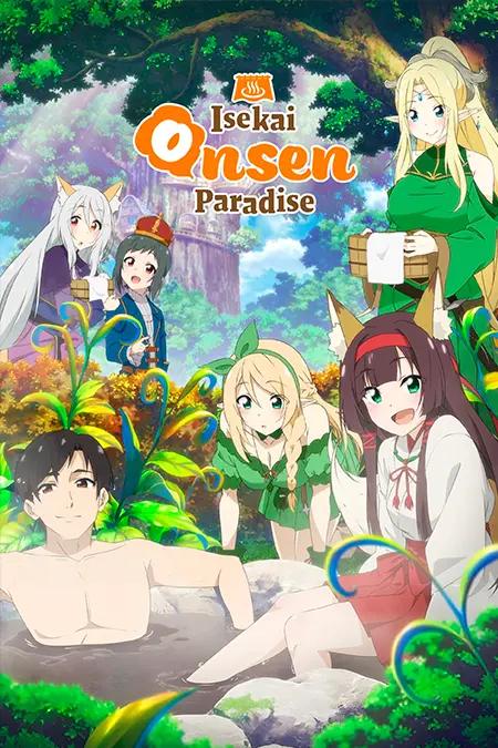 Poster de Meitou “Isekai no Yu” Kaitakuki: Around 40 Onsen Mania no Tensei Saki wa, Nonbiri Onsen Tengoku deshita
