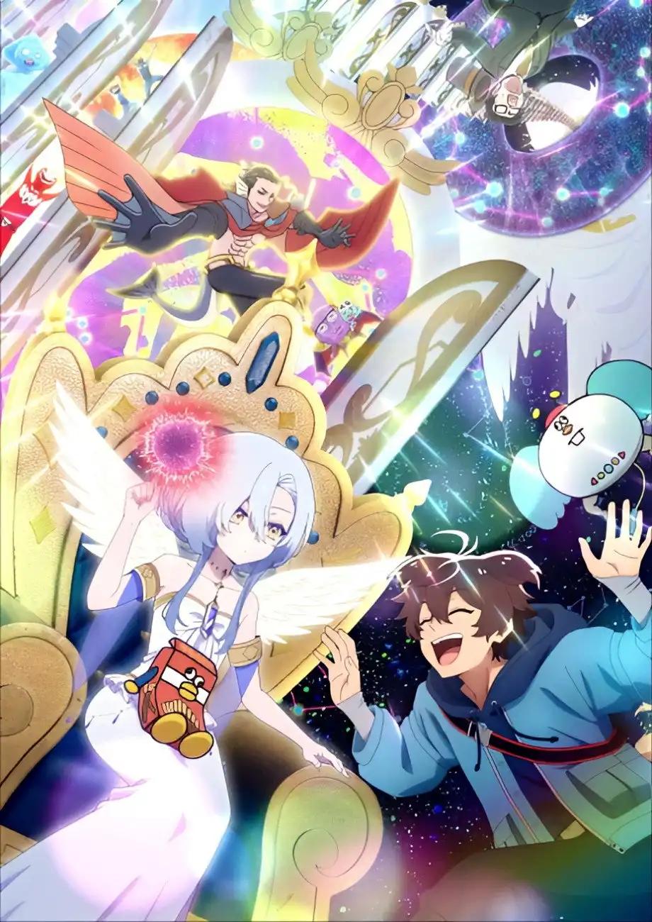 Poster de Megami “Isekai Tensei Nani ni Naritai desu ka” Ore “Yuusha no Rokkotsu de”